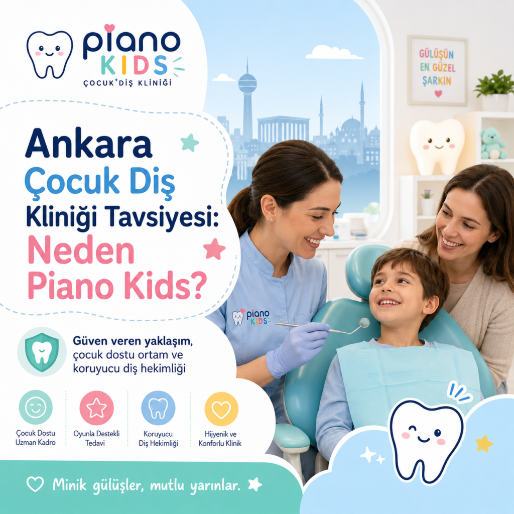 Ankara’da çocuk diş hekimi ile diş tedavisi gören kız çocuğu