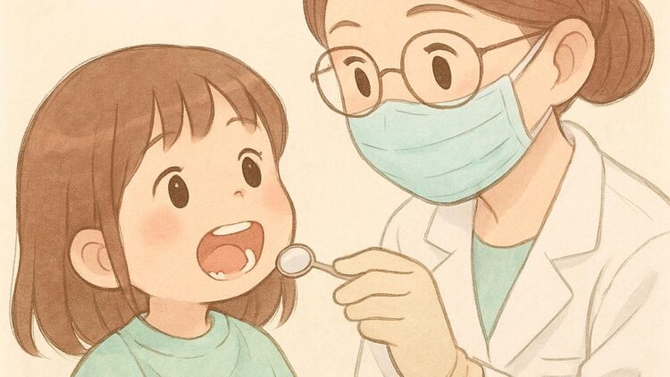 Süt dişi düşmeden kalıcı diş çıkan çocuk diş kontrolünde