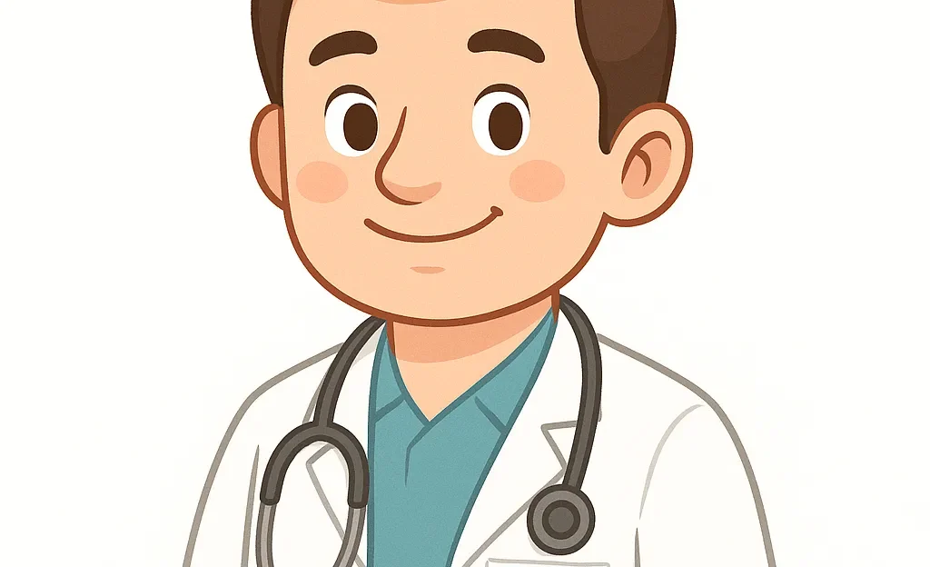 Gülümseyen uzman çocuk diş doktoru, beyaz önlüğüyle kliniğinde küçük bir hastayı karşılıyor.