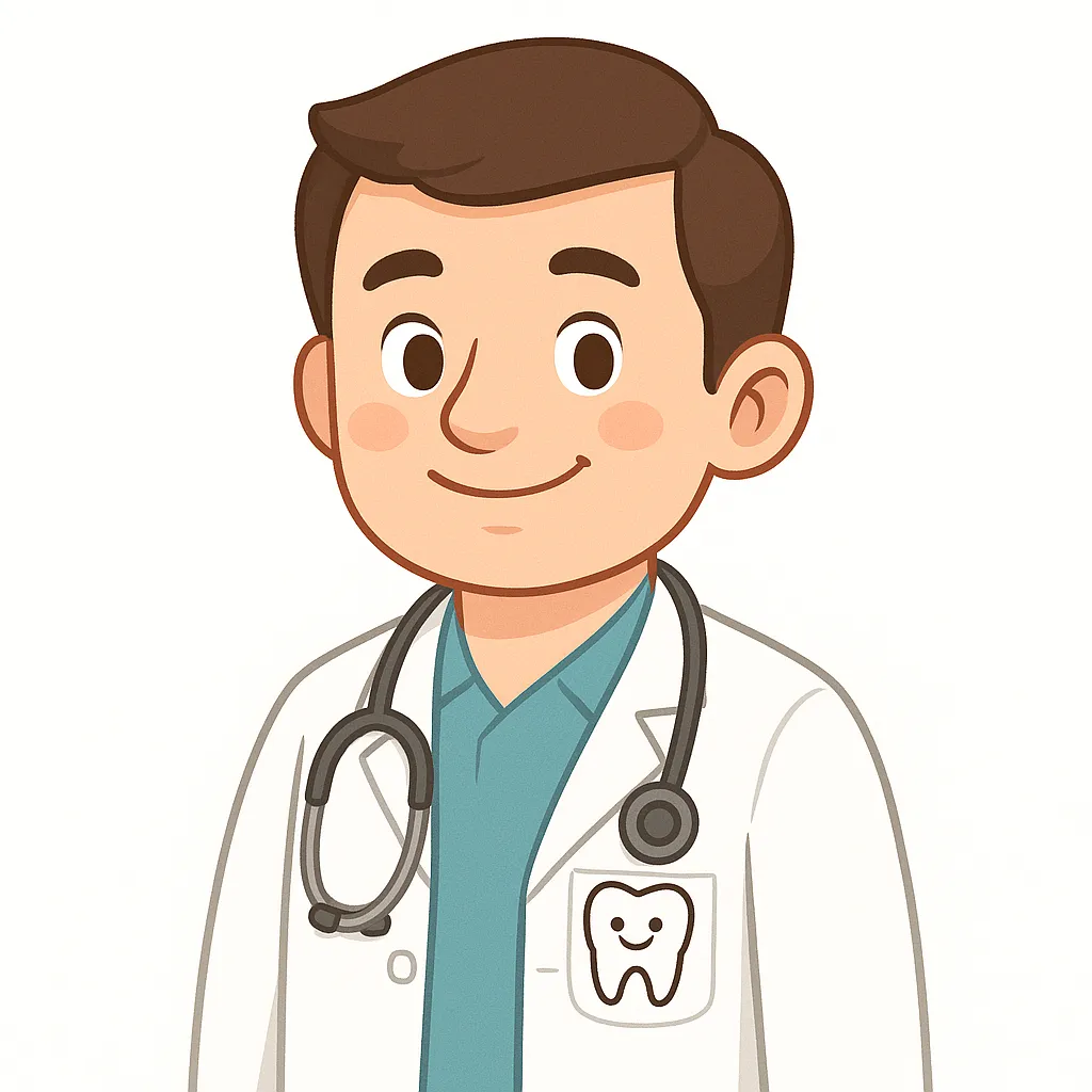 Gülümseyen uzman çocuk diş doktoru, beyaz önlüğüyle kliniğinde küçük bir hastayı karşılıyor.